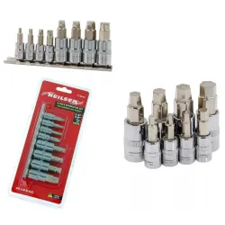 Set of bits for screw breakers of damaged hex bolts 3-10mm