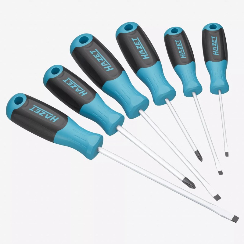 Hazet zestaw wkrętaków wkrętaki płaskie krzyżakowe śrubokręty 6el mocne