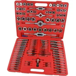 Set of inch / metric thread taps and dies 115 pairs neilsen