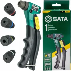 Sata hand riveter short 2.4-4.8mm 8 with adapters