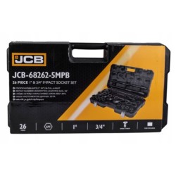 Zestaw narzędzi kluczy udarowych 3/4″ i 1" (26el) (6kąt) w walizce 17-65mm