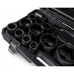 Zestaw narzędzi kluczy udarowych 3/4″ i 1" (26el) (6kąt) w walizce 17-65mm