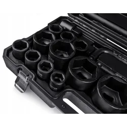 Zestaw narzędzi kluczy udarowych 3/4″ i 1" (26el) (6kąt) w walizce 17-65mm