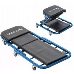 Leżanka warsztatowa z funkcją siedziska 2 w 1 obrotowe kółka hoegert