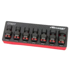 Socket spanner set 10-19mm 3/8 ball joint neilsen