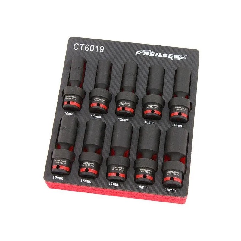 Nasadki klucze zestaw kluczy udarowe 10-19mm długie 3 8 przegubie kulowym