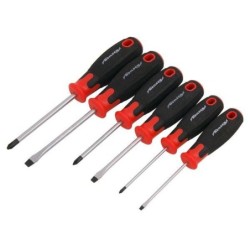 Zestaw wkrętaków płaskie krzyżakowe krótkie 6el
