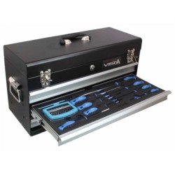 Skrzynka narzędziowa z wyposażeniem 145el organizer walizka metalowa vista