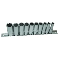 Sockets 1/2" 6 angle long 9-21 mm asta