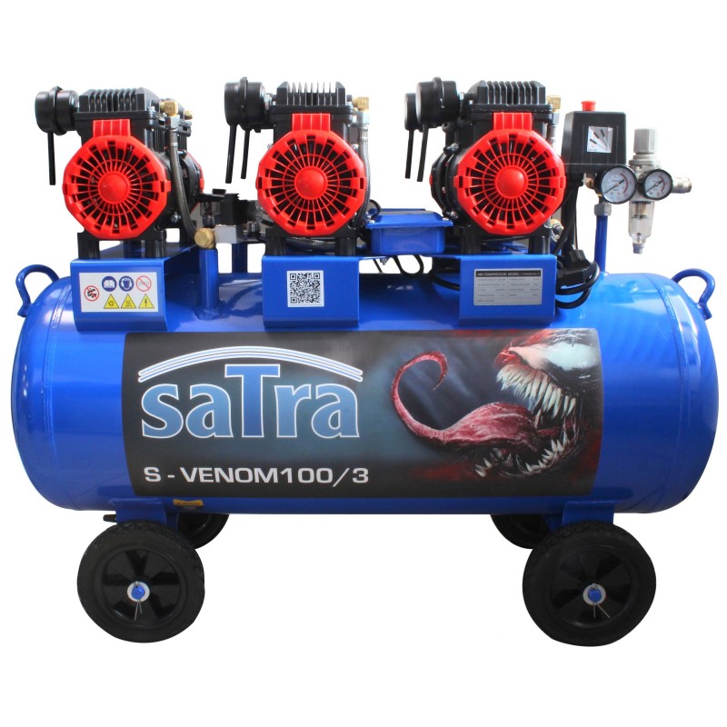 Kompresor bezolejowy 100l 3.4kw 10 bar 230v 6 cylindrów