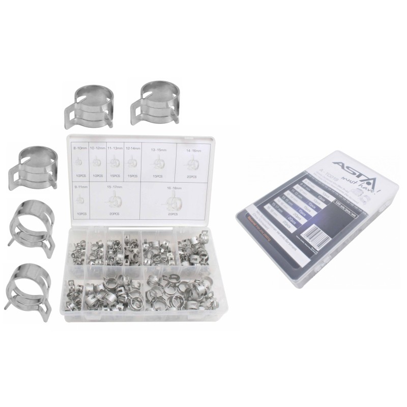 Opaski Obejmy zaciskowe sprężynowe sprężyste ocynkowane 135 el ASTA