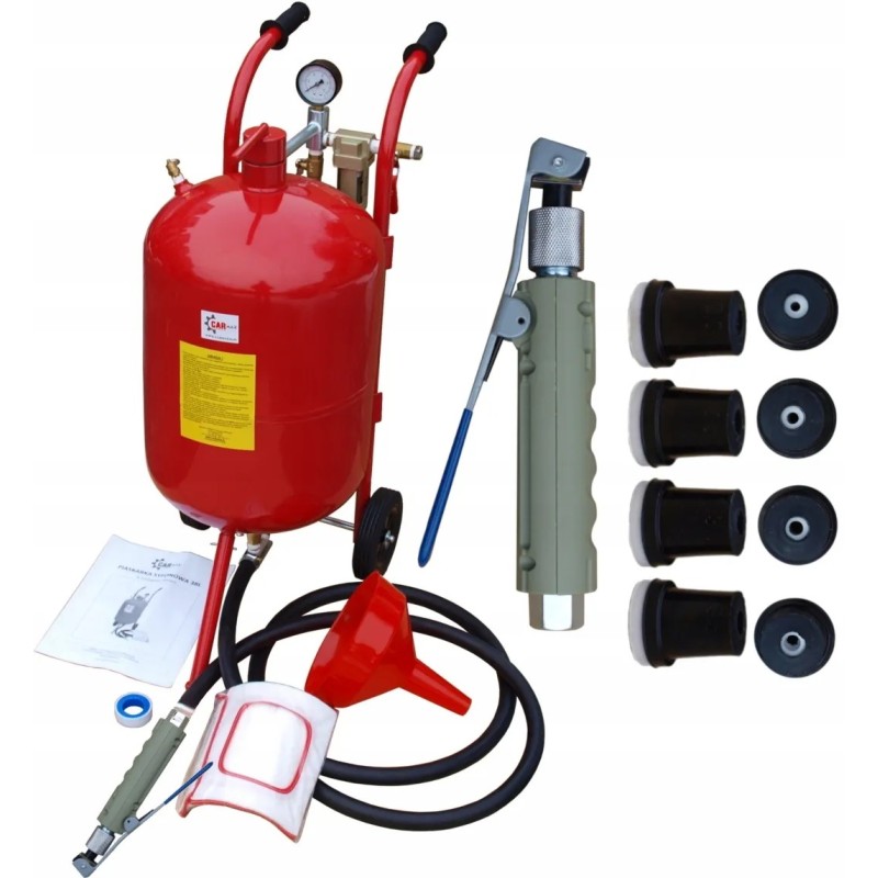 Piaskarka syfonowa 38L mobilna maska 16 dysz