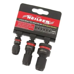 Adapter set impact spanner 1/2 3/8 1/4 for bits 1/4