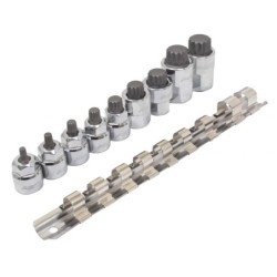 Klucze nasadki SPLINE XZN niskie 1/4 „-3/8 ” M4-M18 zestaw 10 el.