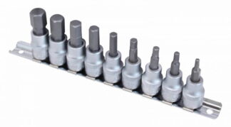 Zestaw bitów typu hex 3/8'' 9szt+ listwa