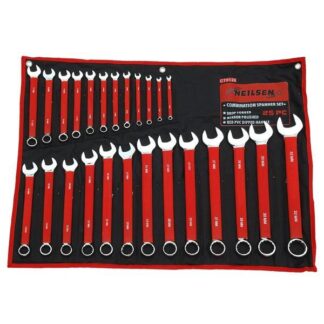 ZESTAW KLUCZY KLUCZE PŁASKO OCZKOWE Z CIEPŁĄ RĄCZKĄ 6-32mm 25 szt.