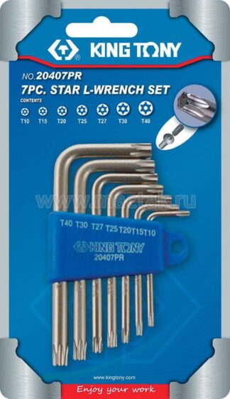KPL. IMBUSÓW 7 szt. 1147 - TORX Z OTWOREM T10 - T40, UCHWYT PLAST. BLISTER