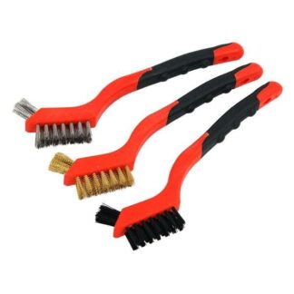 ZESTAW SZCZOTEK DRUCIANYCH NYLON MOSIĄDZ STAL 3szt.