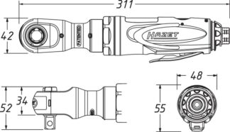 Hazet grzechotka pneumatyczna 1/2" 108nm kątowa