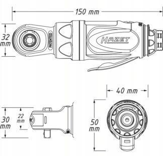 Hazet mini grzechotka pneumatyczna kątowa 40 nm 1/4"