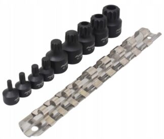 Klucze nasadki SPLINE XZN udarowe niskie 1/4 "-3/8 " M4-M18 zestaw 10 el.