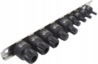 Klucze nasadki SPLINE XZN udarowe niskie 1/4 "-3/8 " M4-M18 zestaw 10 el.