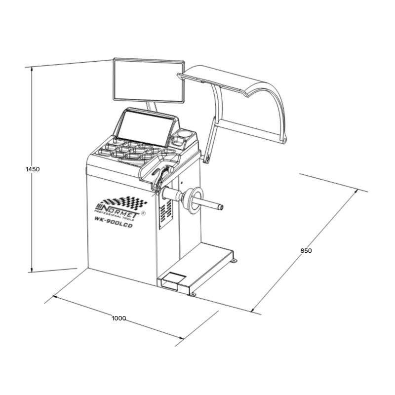 Zestaw maszyn Montażownica MK250 wyważarka WK900LCD+ ramie pomocnicze NORMET Zestaw maszyn Montażownica MK250 wyważarka WK900LCD+ ramie pomocnicze NORMET