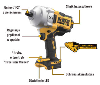Klucz udarowy 18V 1/2" 2373NM akumulatorowy bezszczotkowy DeWALT