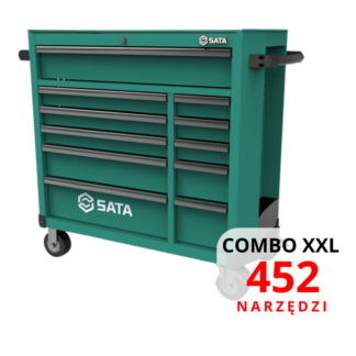 Sata wózek narzędziowy 452 EL COMBO XXL GREEN szafka narzędziowa 11 szuflad